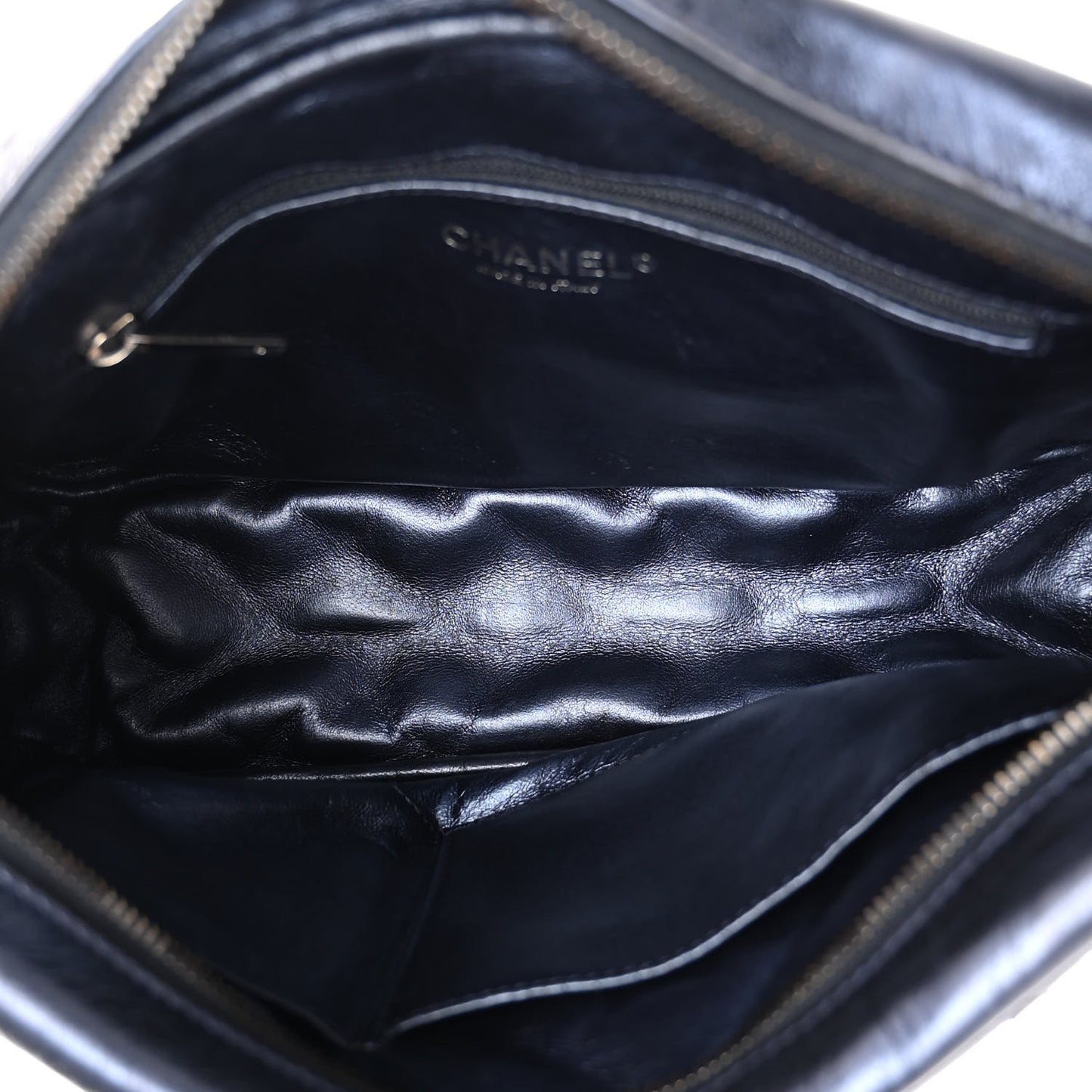Metallic Aged Calfskin Quilted Medium Reissue Camera Case Bag Blue