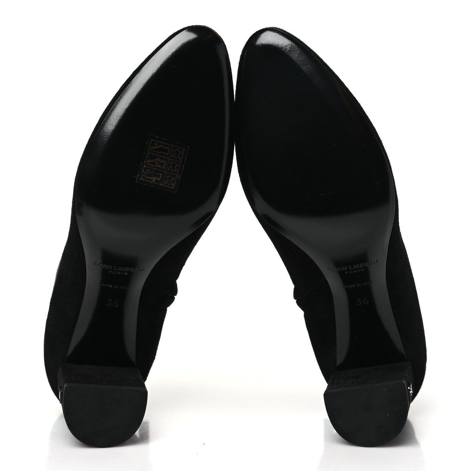 Saint Laurent Suede Loulou Ankle Zip Boot 36 Black 5 of 9