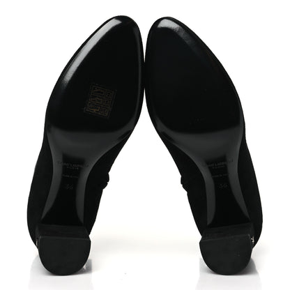 Saint Laurent Suede Loulou Ankle Zip Boot 36 Black 5 of 9