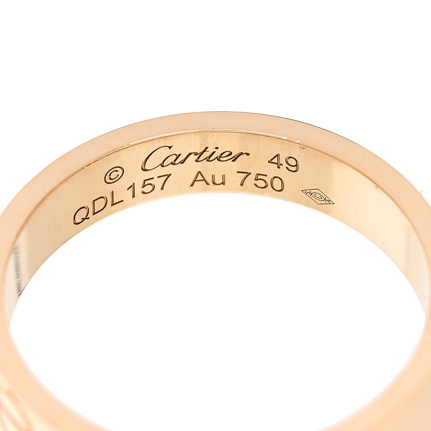 Cartier 18K Yellow Gold 3.5mm LOVE Wedding Band Ring 49 4.75 4 of 5