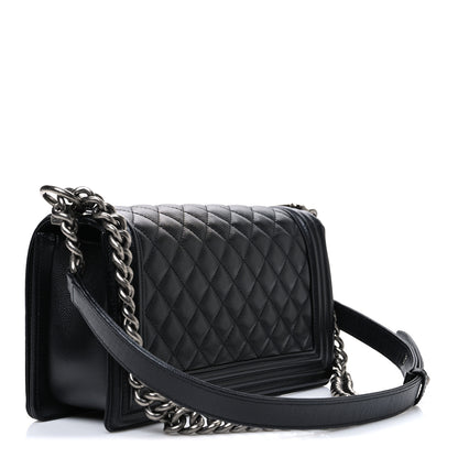 Chanel Caviar Quilted Medium Boy Flap Black 3 of 10