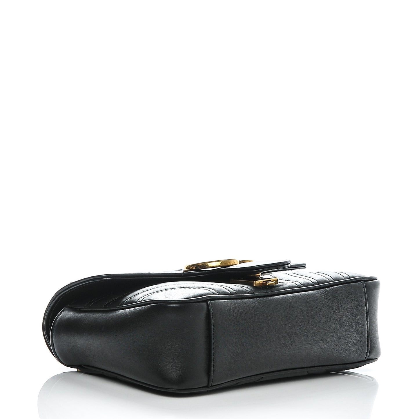 Calfskin Matelasse Mini GG Marmont Shoulder Bag Black