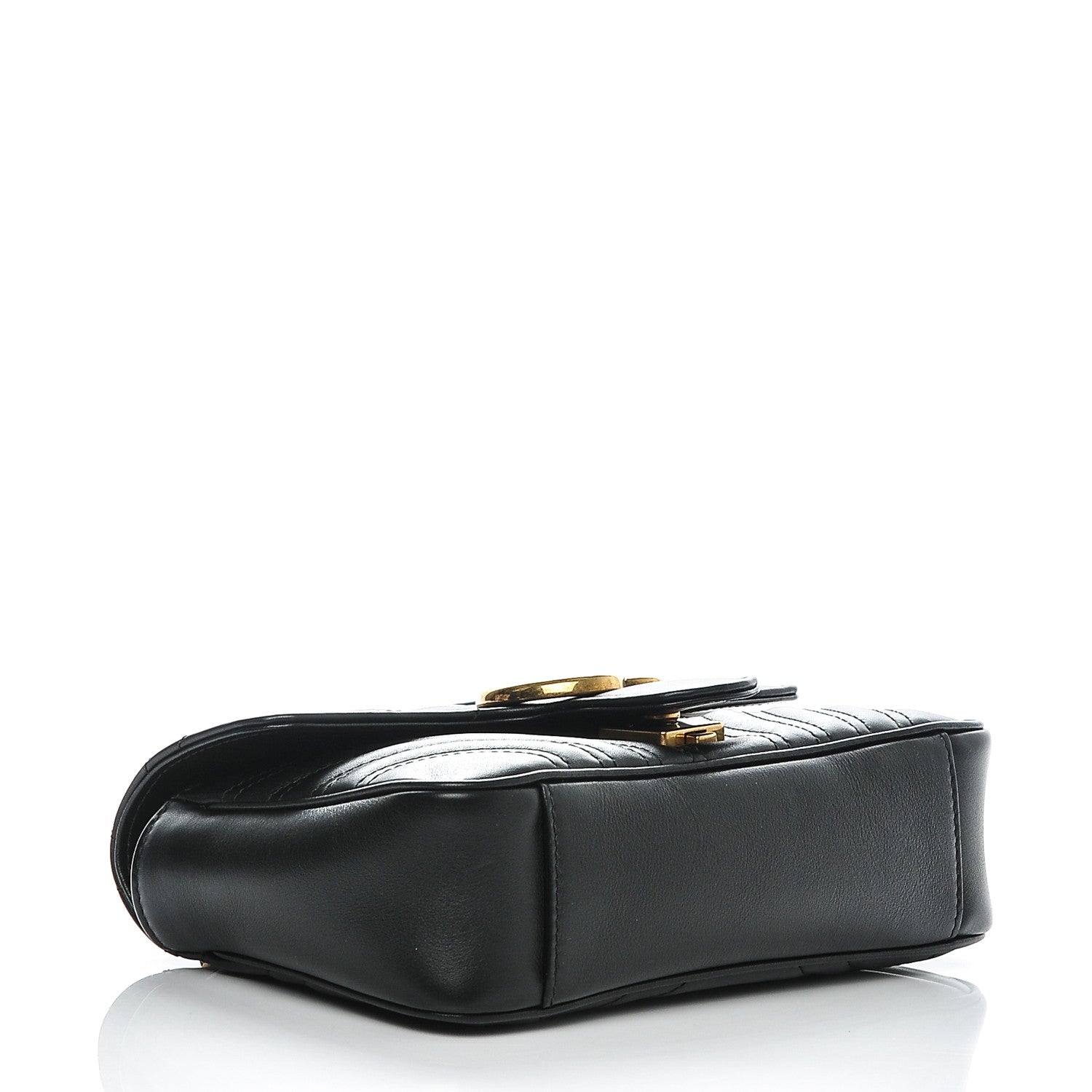 Gucci Calfskin Matelasse Mini GG Marmont Shoulder Bag Black 4 of 6