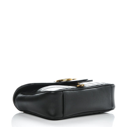 Gucci Calfskin Matelasse Mini GG Marmont Shoulder Bag Black 4 of 6