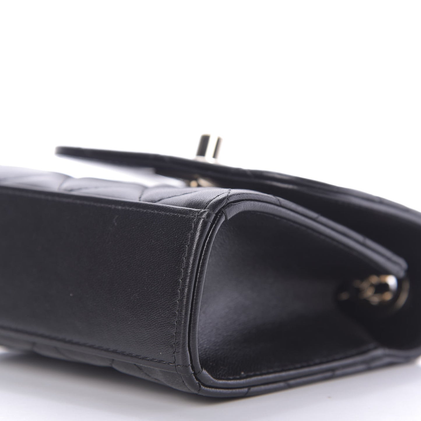 Lambskin Quilted Mini Trendy CC Chain Wallet Black