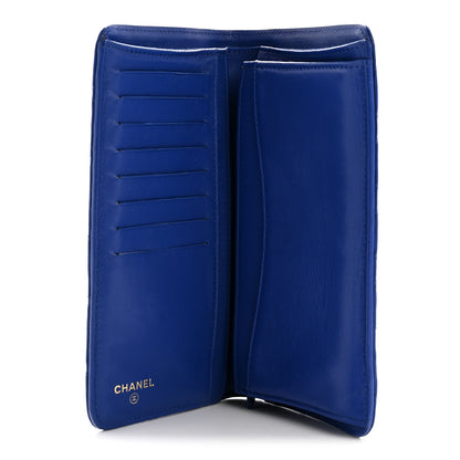 Chanel Lambskin Quilted Yen Wallet Blue 5 of 9