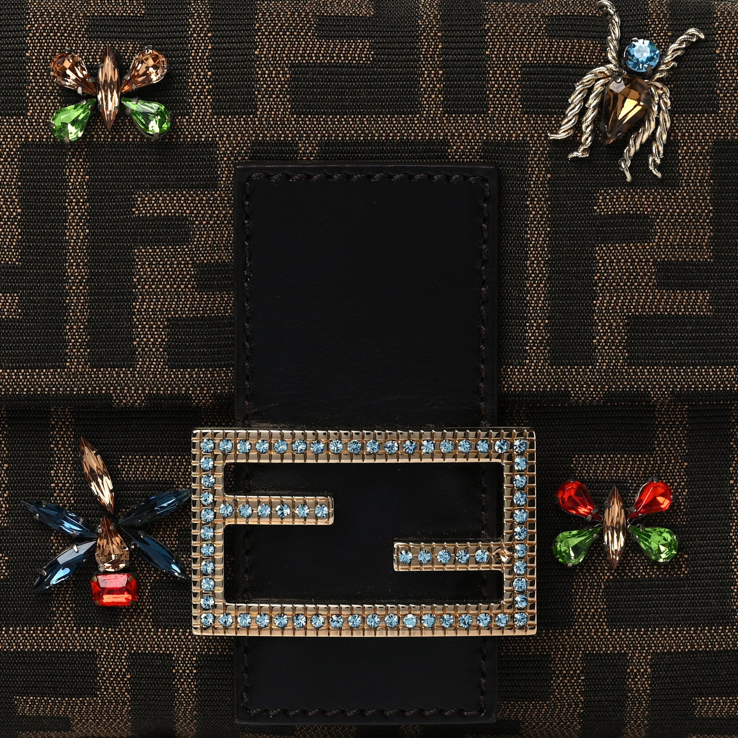 Zucca Crystal Embellished Baguette Tobacco