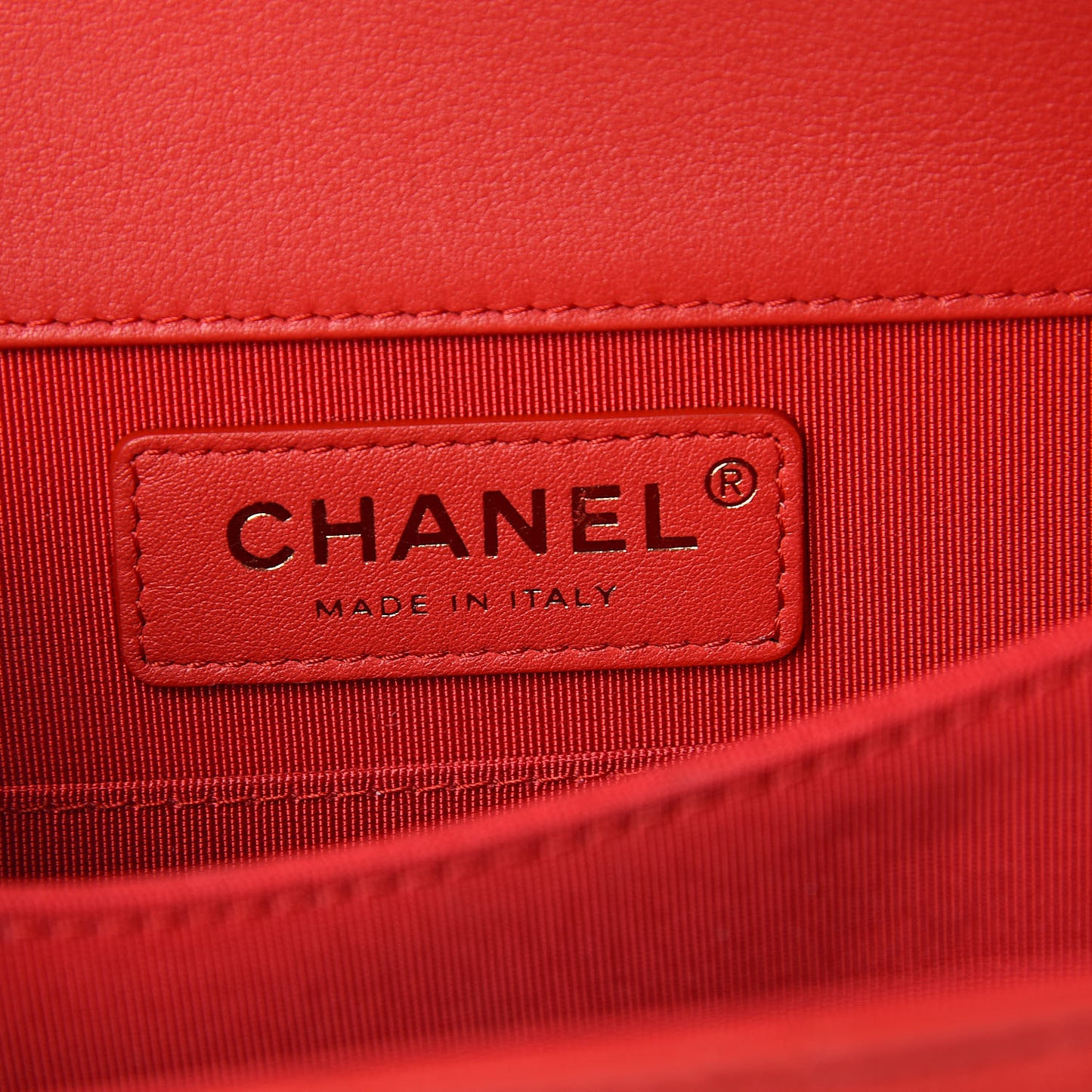 Calfskin Quilted North South Boy Flap Red