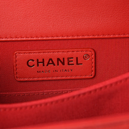 Chanel Calfskin Quilted North South Boy Flap Red 6 of 10