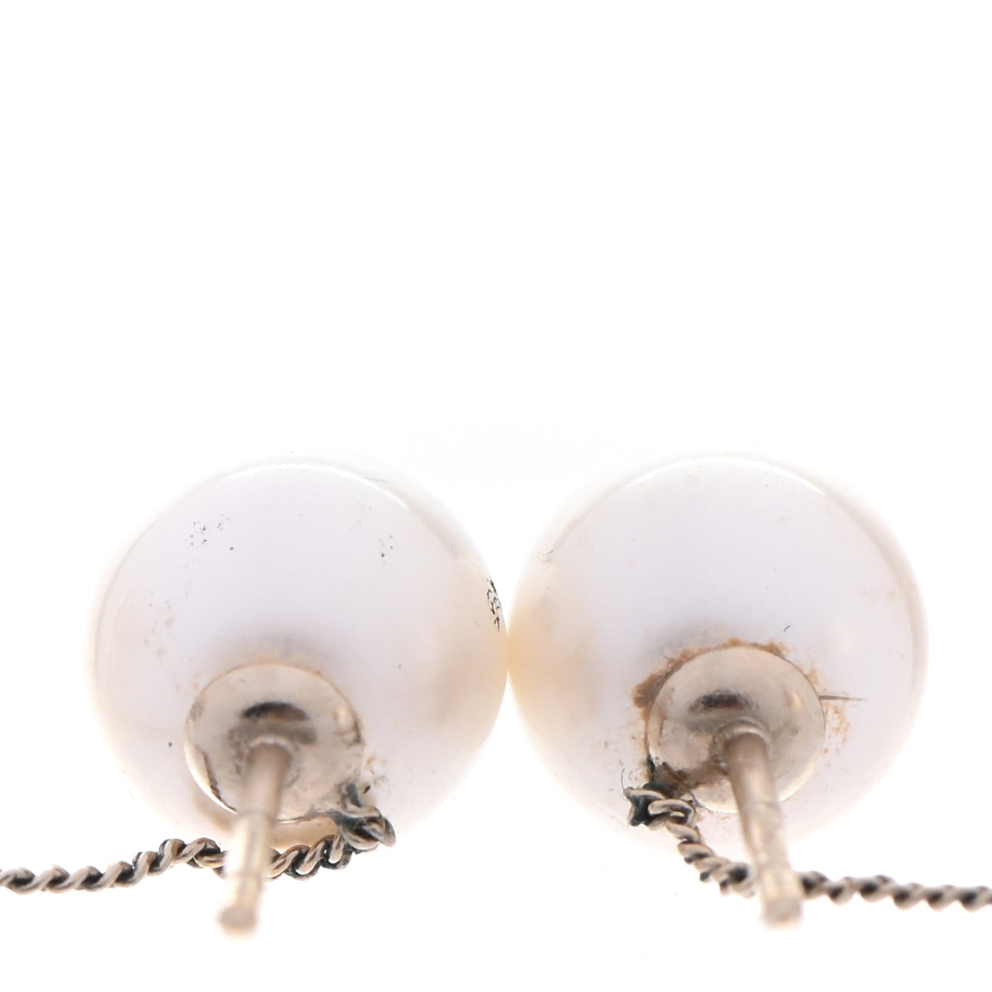 Pearl CC Chain Drop Earrings Gold