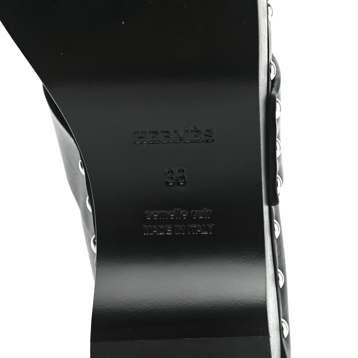 Hermes Calfskin Calya Mules 36 Black 6 of 8