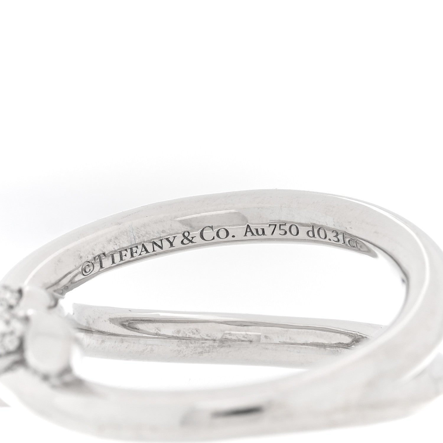 Tiffany 18K White Gold Diamond Double Row Knot Ring 50 5.25 4 of 4