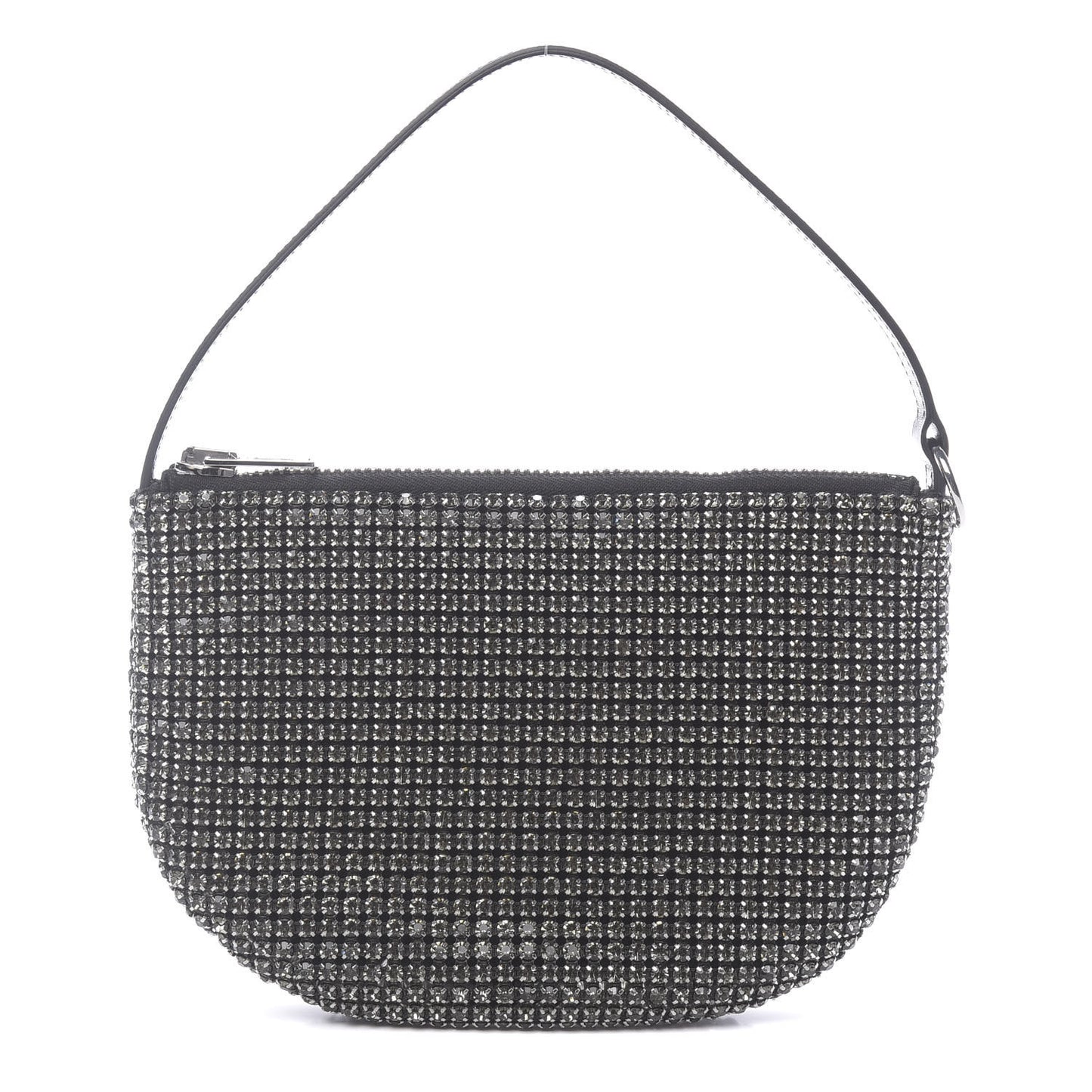 Mesh Crystal Wanglock Fortune Cookie Bag Black
