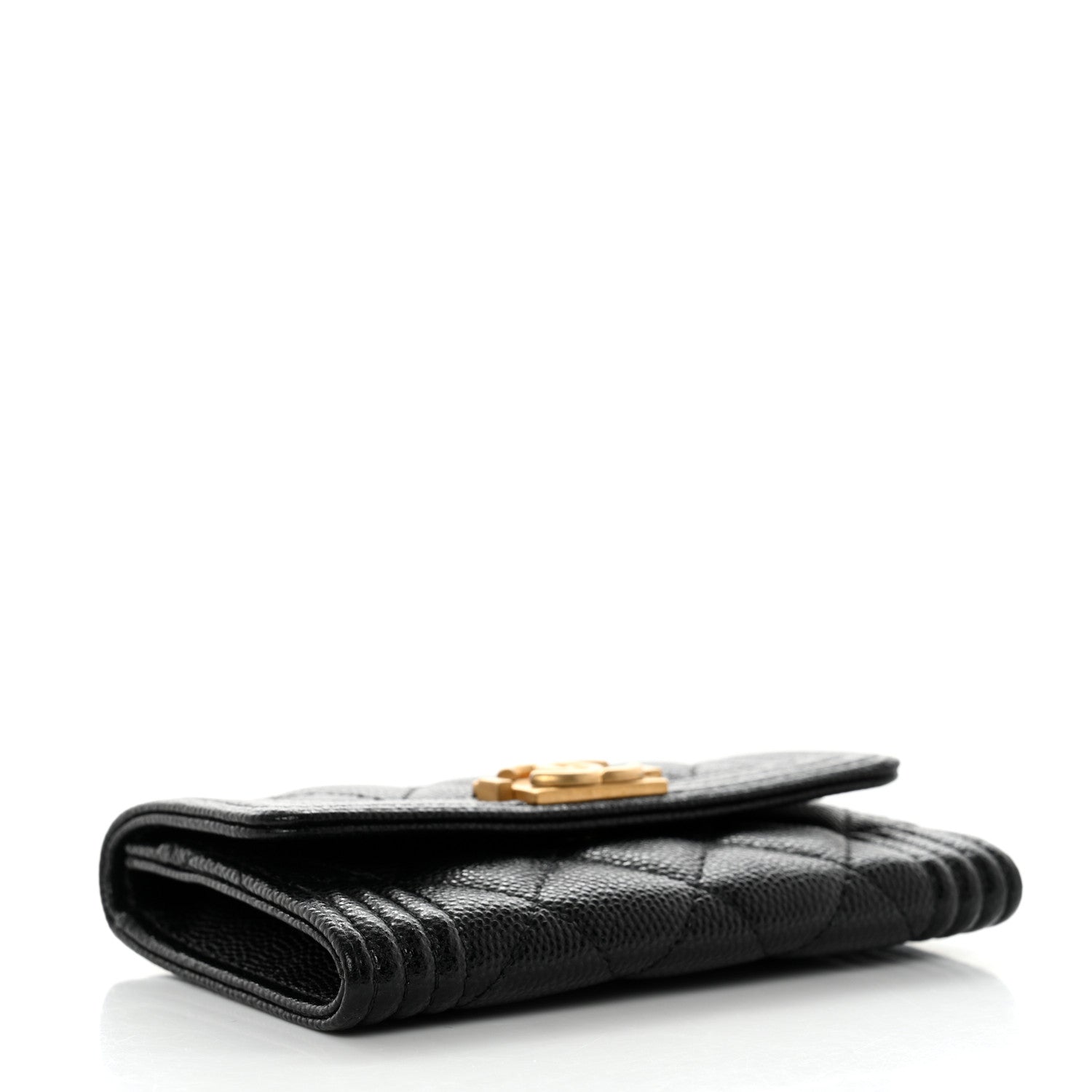 Chanel Caviar Quilted Boy Flap Card Holder Black 4 of 10