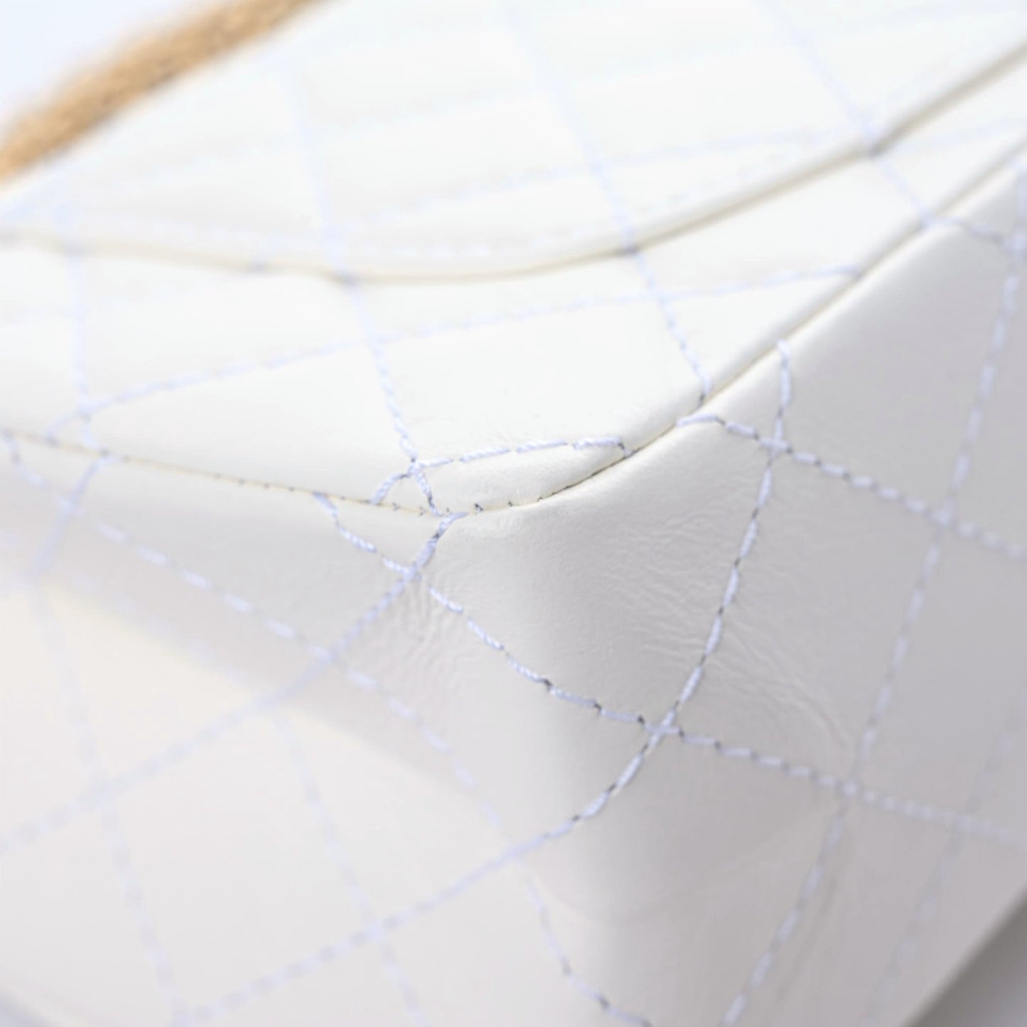 Aged Calfskin Quilted 2.55 Reissue Mini Flap White