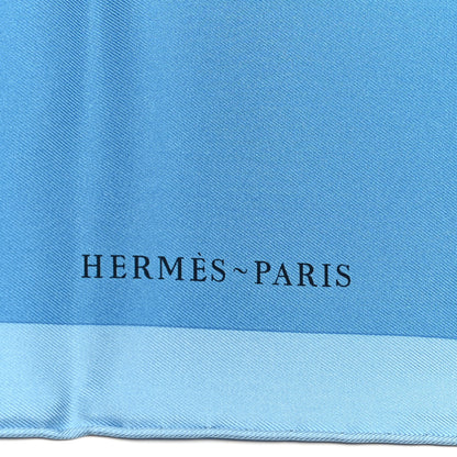 Hermes Silk Robe Legere Scarf 45 Bleu Orange Jaune 2 of 4