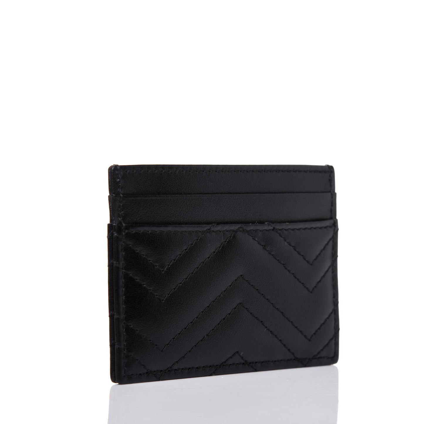 Calfskin Matelasse GG Marmont Card Holder Black