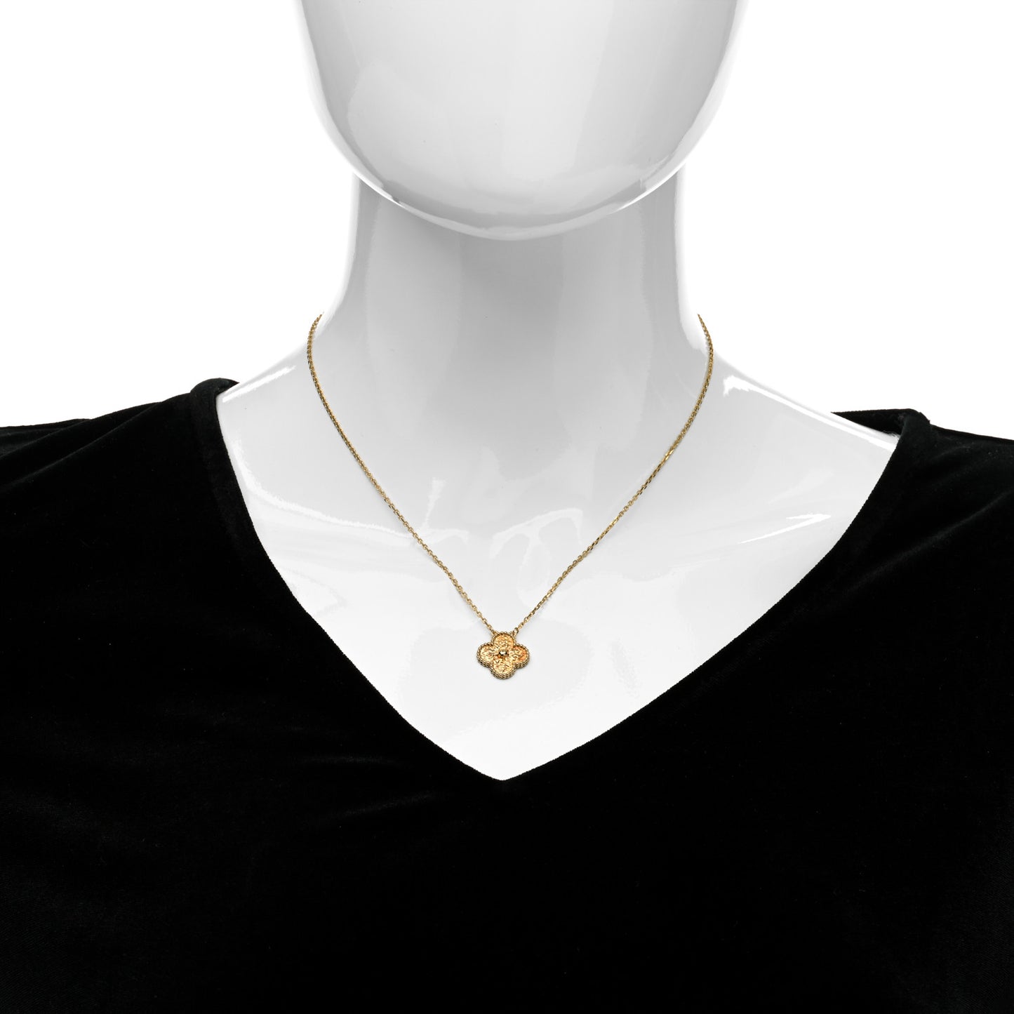 18K Yellow Gold Vintage Alhambra Pendant Necklace