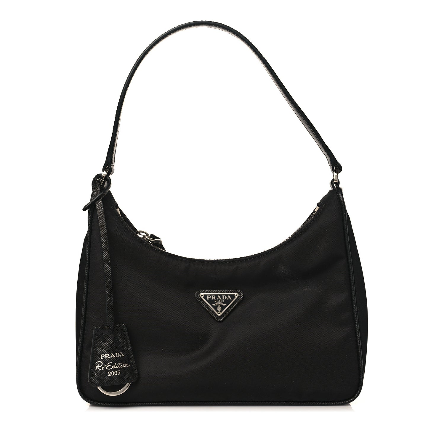 Tessuto Nylon Saffiano Mini Re-Edition 2005 Bag Black