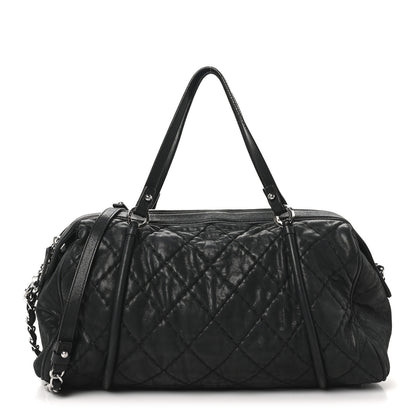 Chanel Iridescent Calfskin Quilted Relax CC Bowler Bag Black 1 of 10