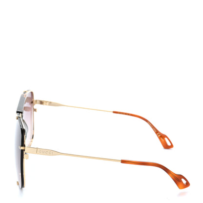 Gucci Metal Square Frame Sunglasses GG0739S Brown 3 of 9