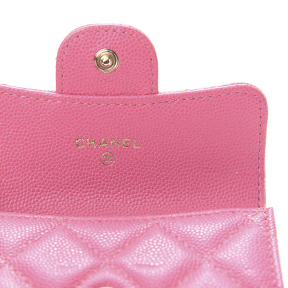Chanel Caviar Quilted Flap Card Holder Wallet Pink 6 of 9