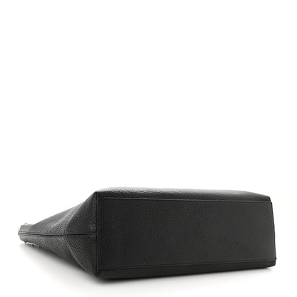 Valentino Garavani Grained Calfskin Rockstud Shoulder Tote Black 4 of 10
