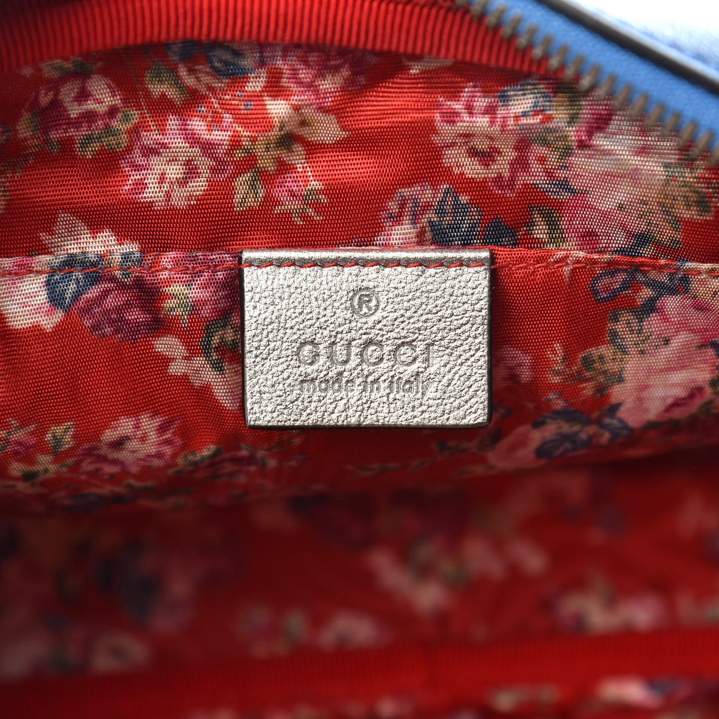 Laminated Nappa Trapuntata Small Zumi Shoulder Bag Rosso Marine Argento