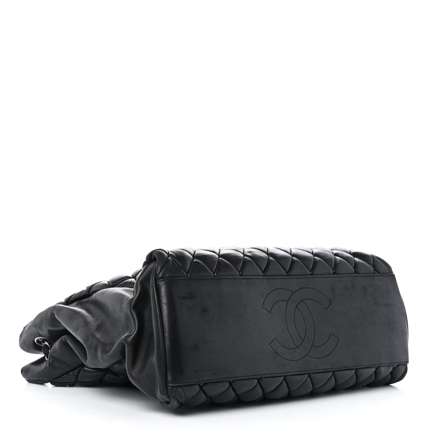 Lambskin Quilted Medium New Bubble North South Tote Black