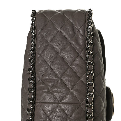 Chanel Washed Lambskin Quilted Chain Around Maxi Flap Taupe 11 of 13