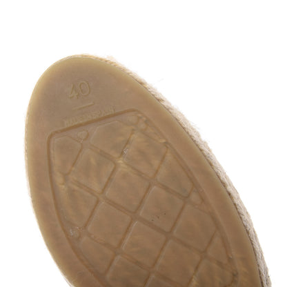 Chanel Lambskin CC Espadrilles 40 Beige Black 6 of 9