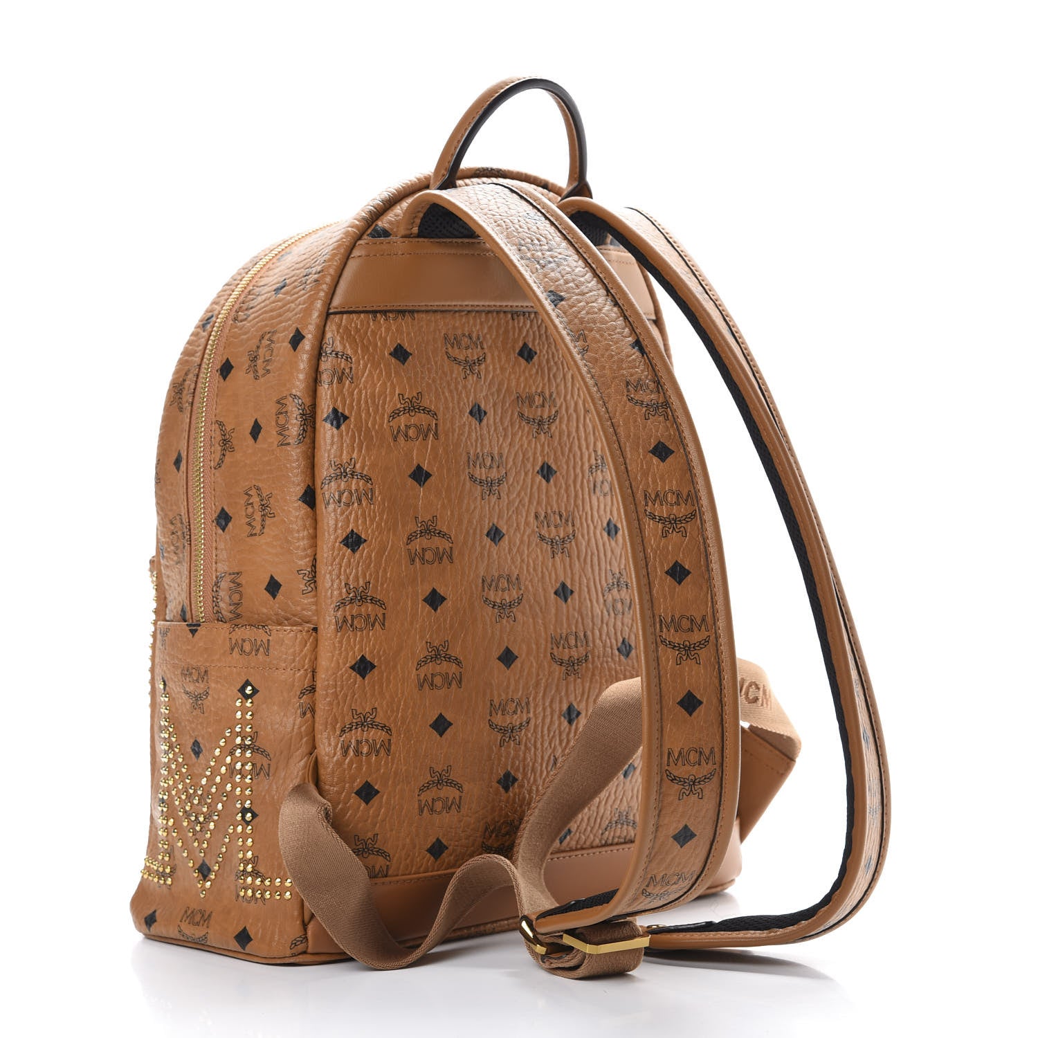 MCM Visetos Studded Small Stark Gunta Backpack Cognac 2 of 9