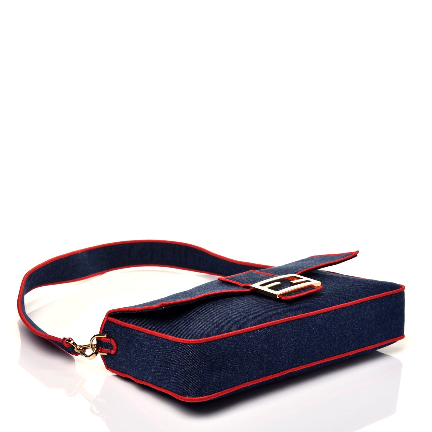 Denim Large Baguette Blue Rosso