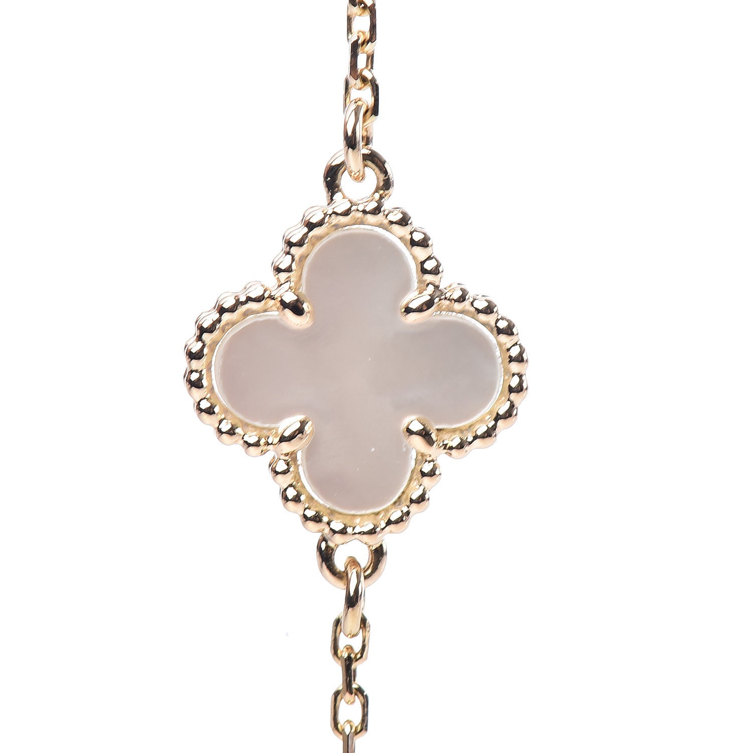 Van Cleef & Arpels 18K Yellow Gold Mother of Pearl Sweet Alhambra Bracelet 6 of 7