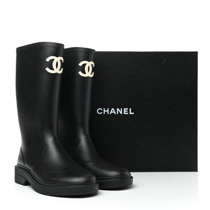 Chanel Caoutchouk CC High Boots 38 Black 8 of 8