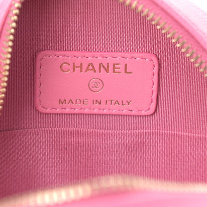 Chanel Caviar Quilted Gripoix CC Round Clutch With Chain Pink 6 of 12