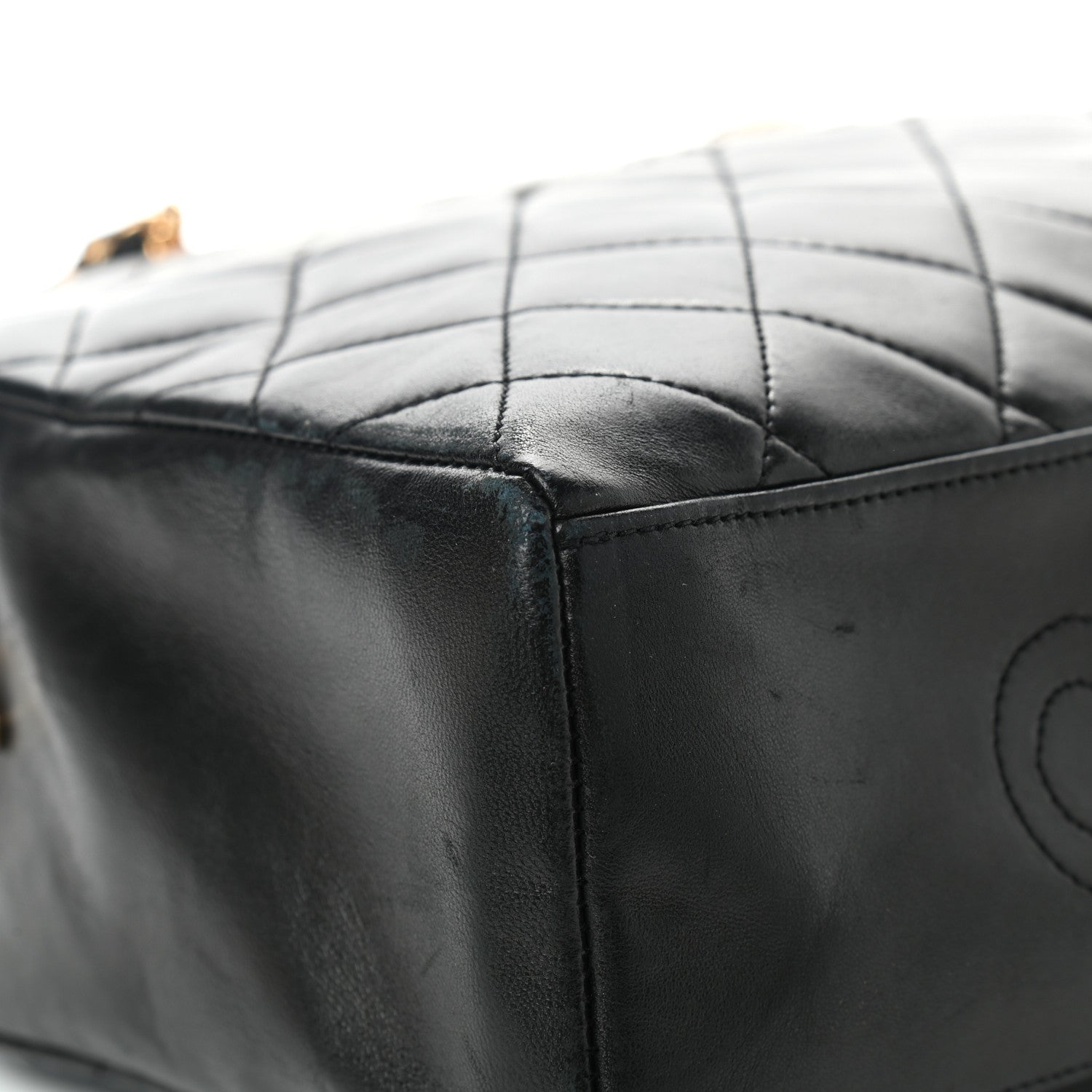Chanel Lambskin Quilted Logo Bowling Bag Black 9 of 15