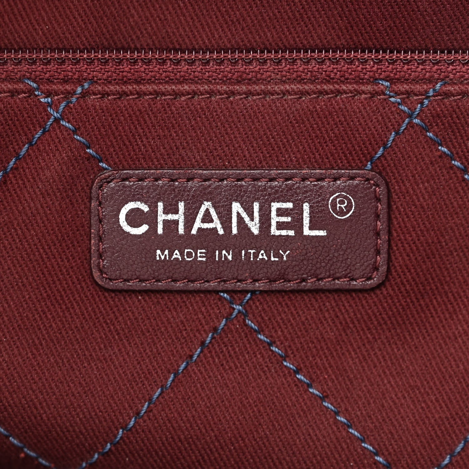 Chanel Grained Calfskin Quilted Small Daily Shopping Tote Blue 8 of 12