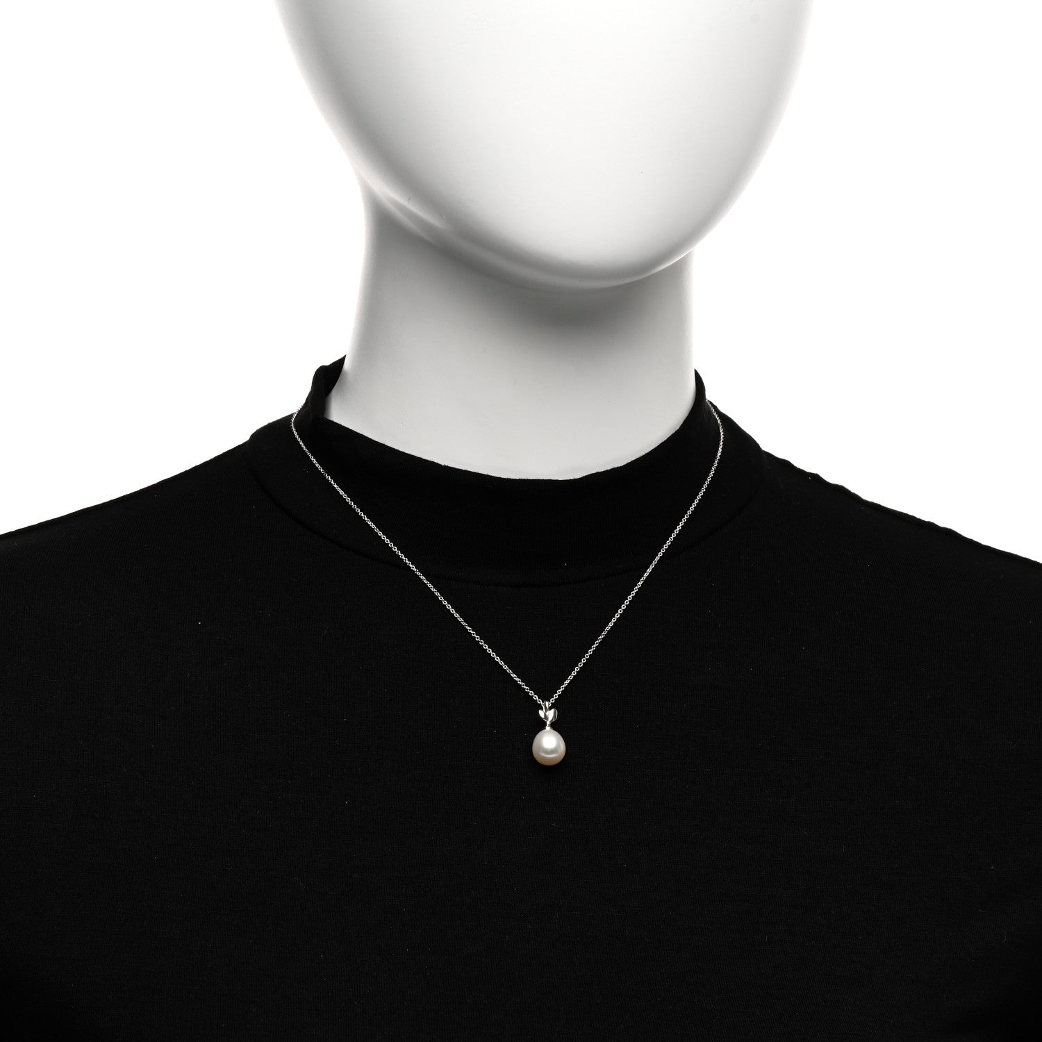 Tiffany Sterling Silver Pearl Paloma Picasso Olive Leaf Drop Pendant Necklace 2 of 4