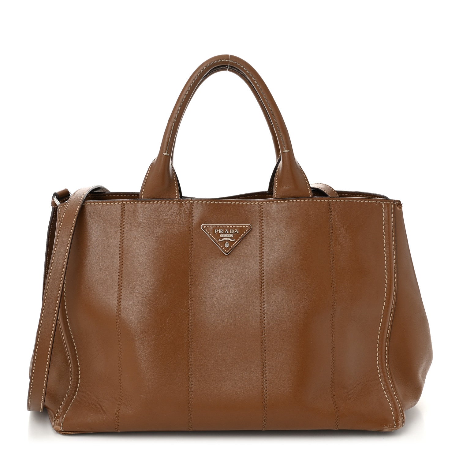 Prada Soft Calfskin Tote Cannella 1 of 19