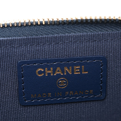Chanel Caviar Quilted CC Zip Around Card Holder Navy 6 of 10