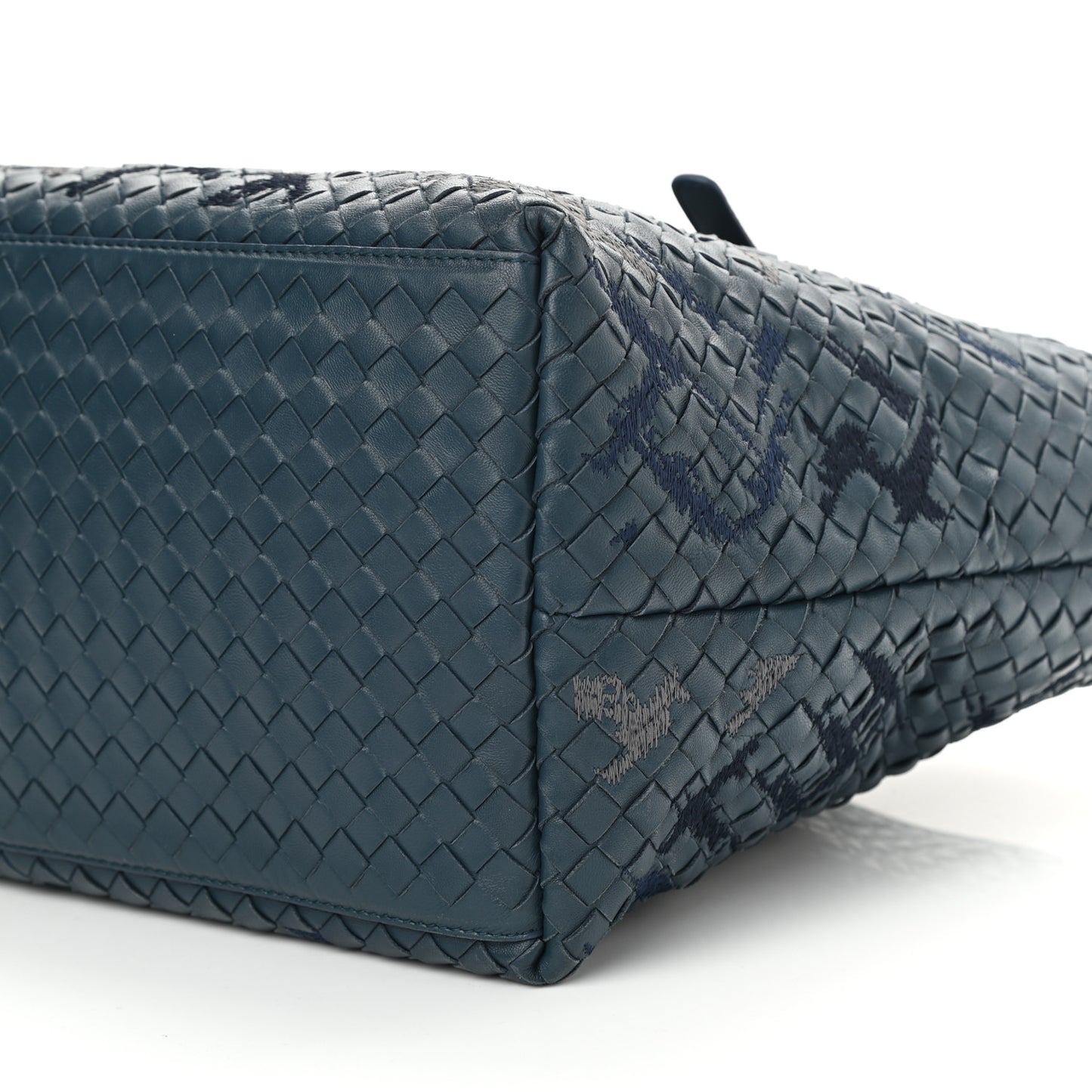 Nappa Intrecciato Graffiato Medium Tote Petrol