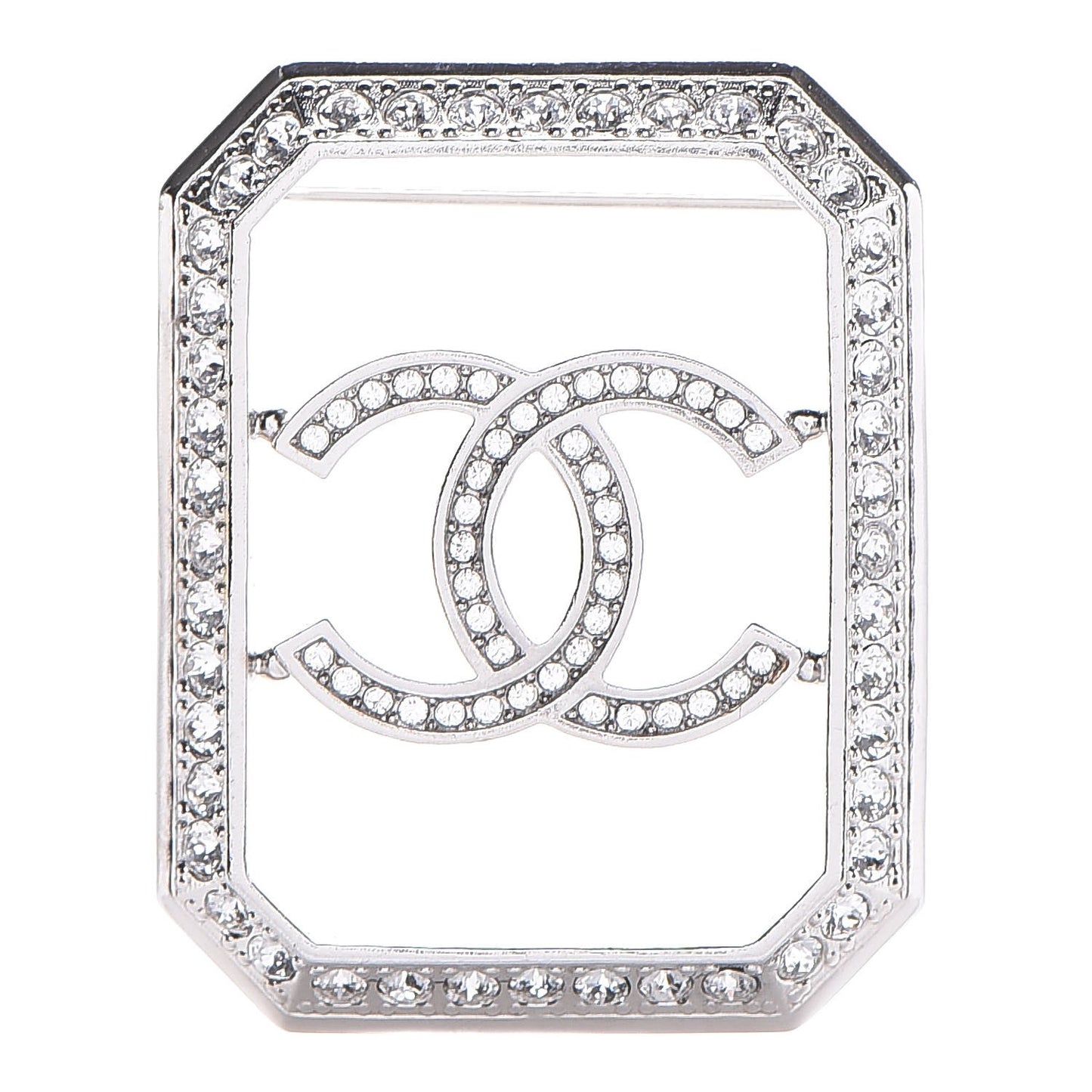 Crystal CC Brooch Silver