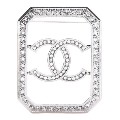 Chanel Crystal CC Brooch Silver 1 of 5
