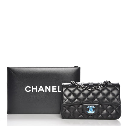 Chanel Lambskin Quilted Mini Rectangular Flap Black 8 of 8