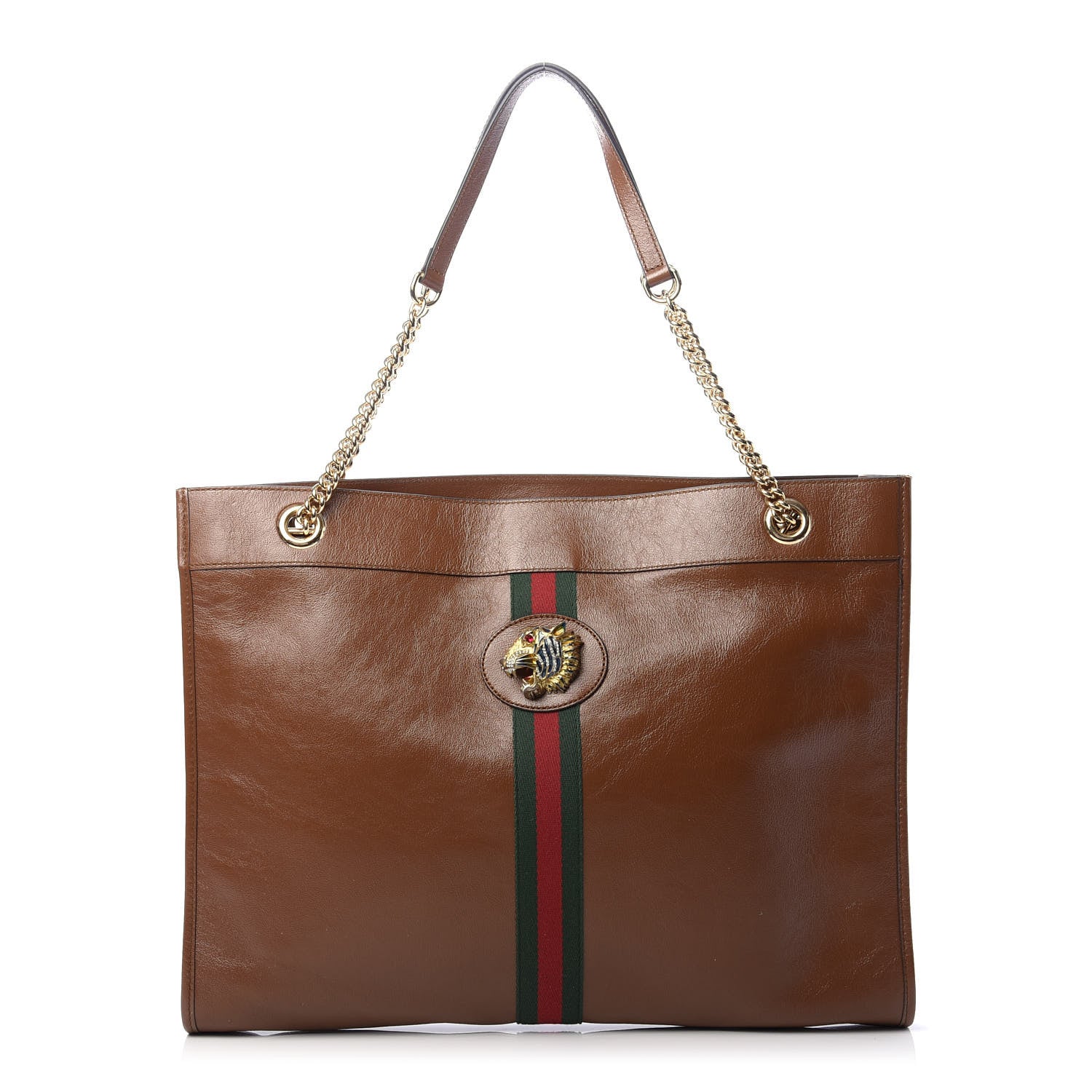 Gucci Calfskin Large Rajah Chain Tote Cuir 3 of 13