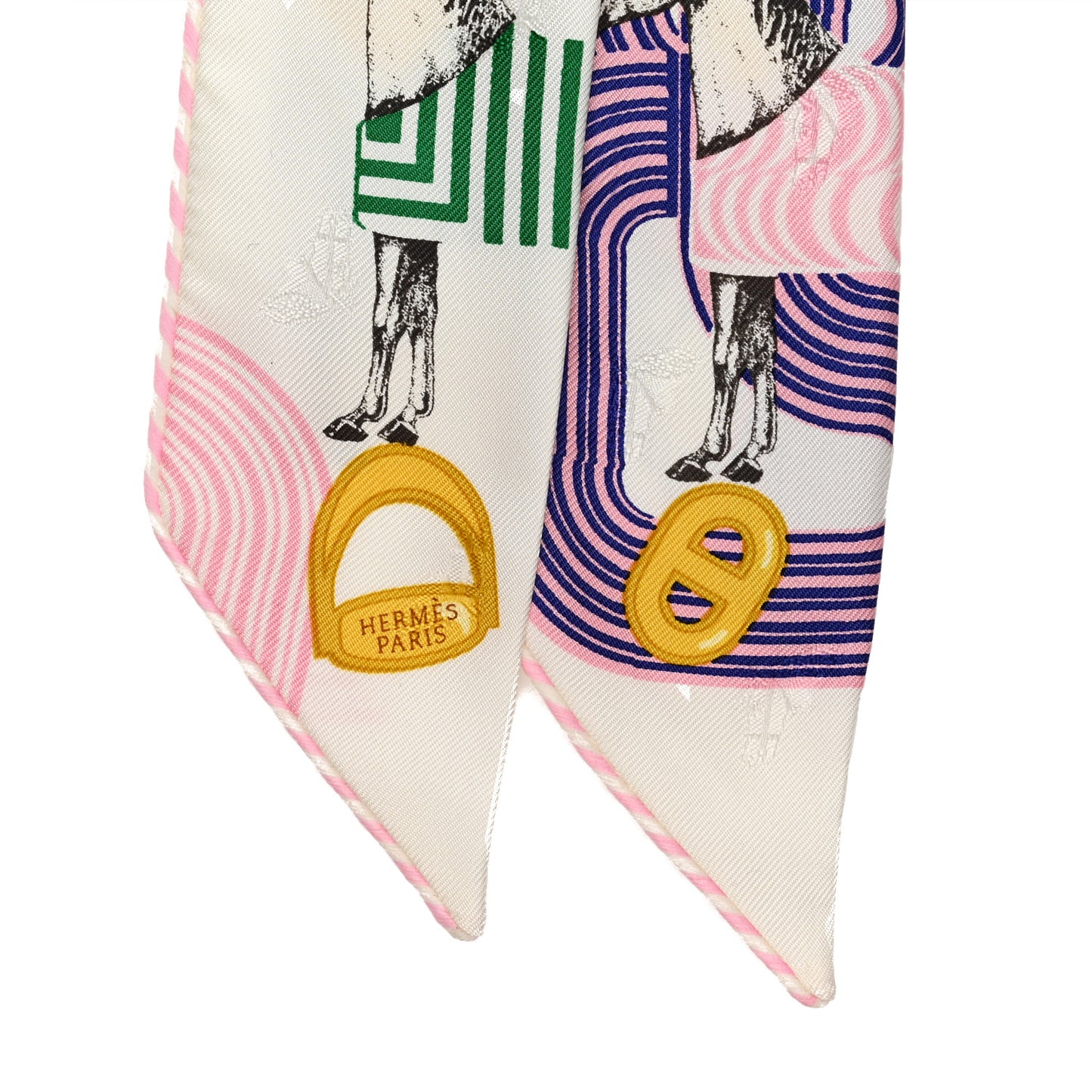 Silk Garde Robe Pop Charms Twilly White Multicolor