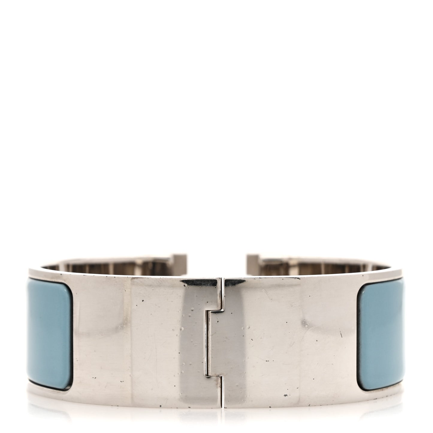 Enamel Wide Clic Clac H Bracelet PM Blue Jean White