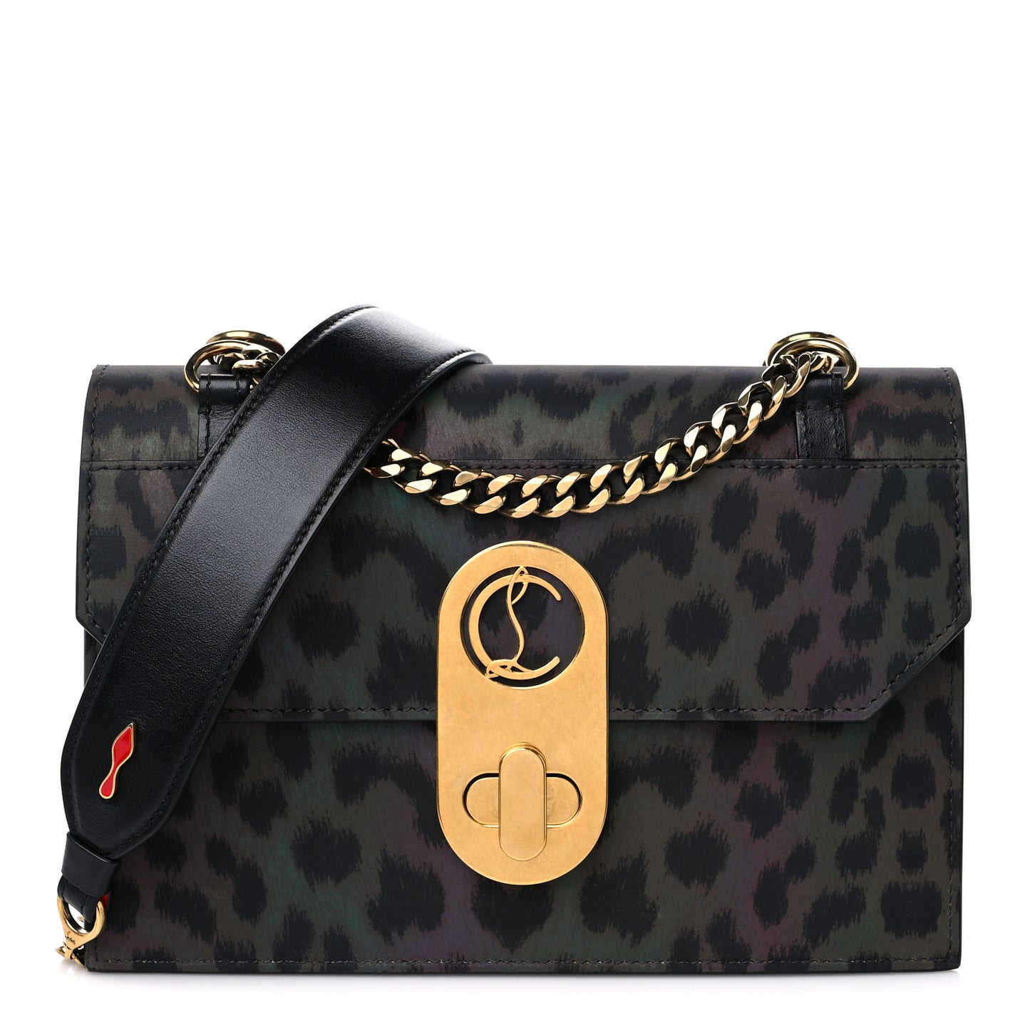 Nylon Reflex Calfskin Leopard Elisa Baguette Multicolor Black