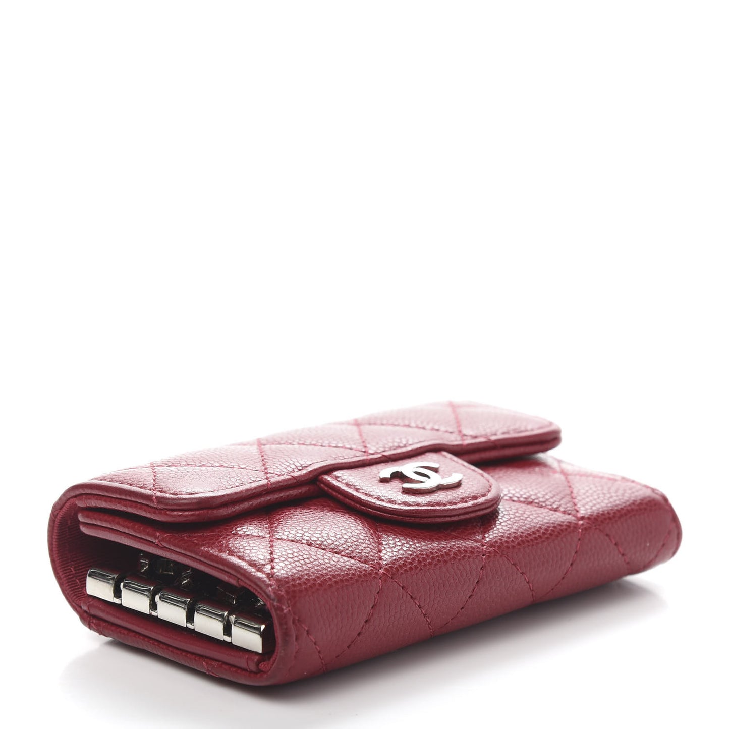 Caviar Quilted 4 Key Holder Red